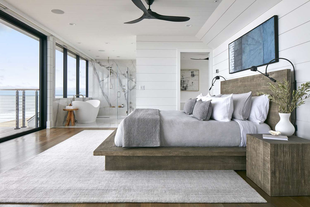 plain bedroom rug brown bed